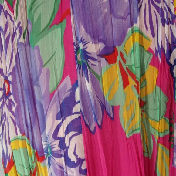 Multi Colors Hot Pink, Green , Purple Mini Maxi Boot Skirt By Choices Size S - Picture 3 of 4